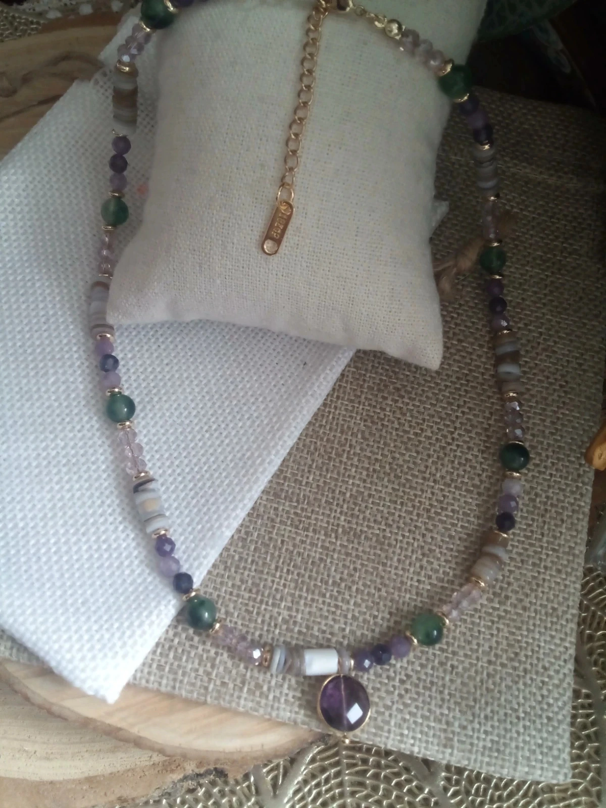 Collar de piedras semi preciosas, colgante de amatista ♥ – photo 4